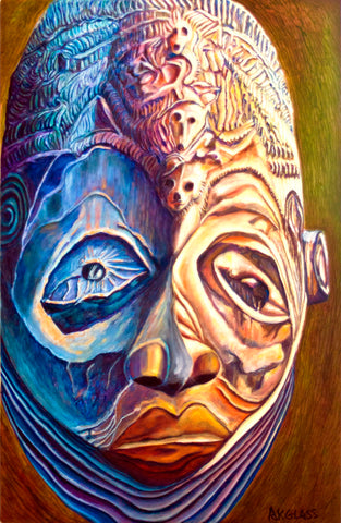 Okuyi Funeral Mask--Painting of an African Mask